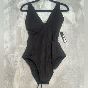 TA3 Plungey One Piece Swimsuit Black Women’s Large Reg/Long 4.0